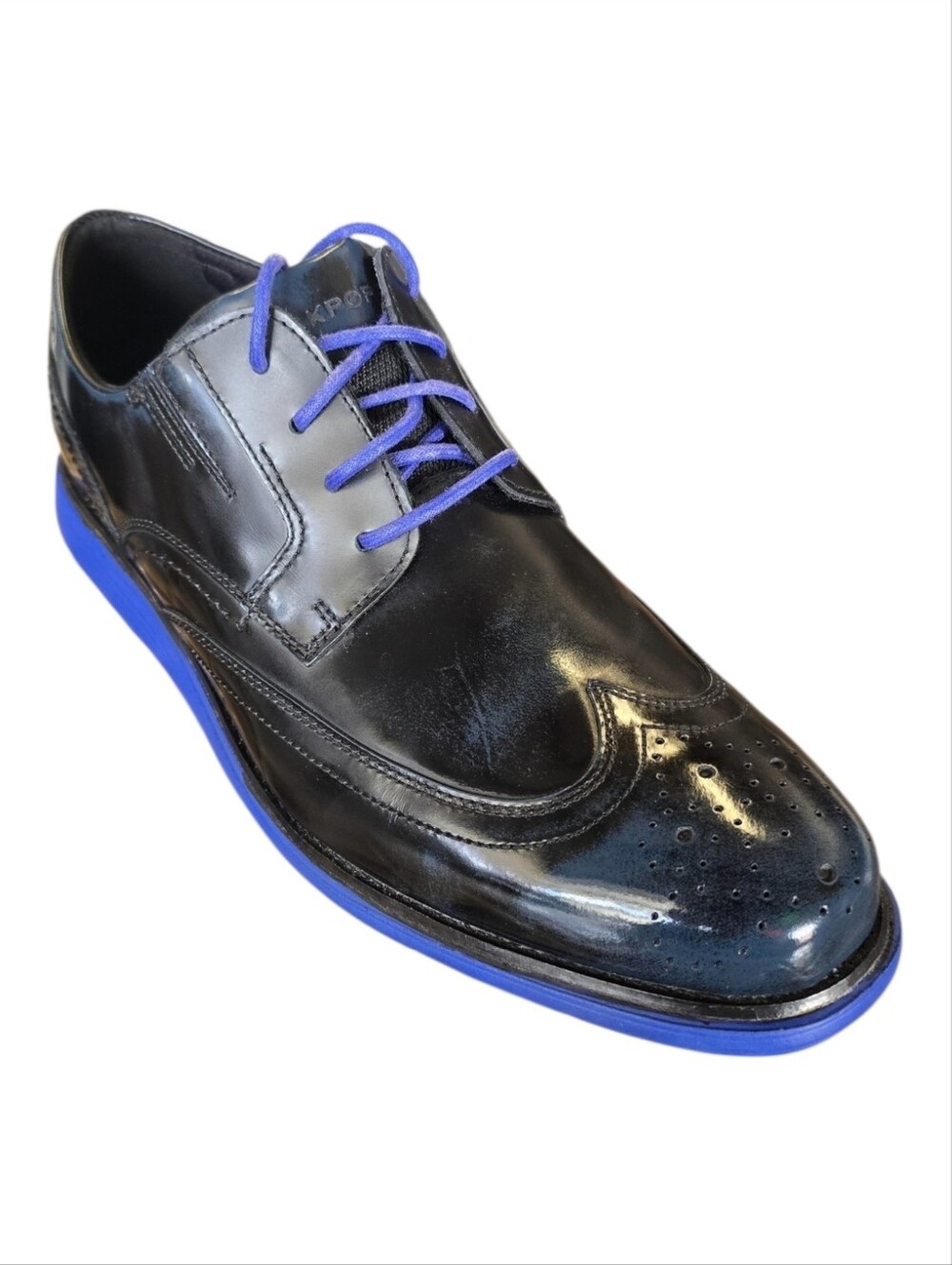 Rockport Men's Total Motion Sport Dress Wingtip Oxfords - Black / Royal Blue